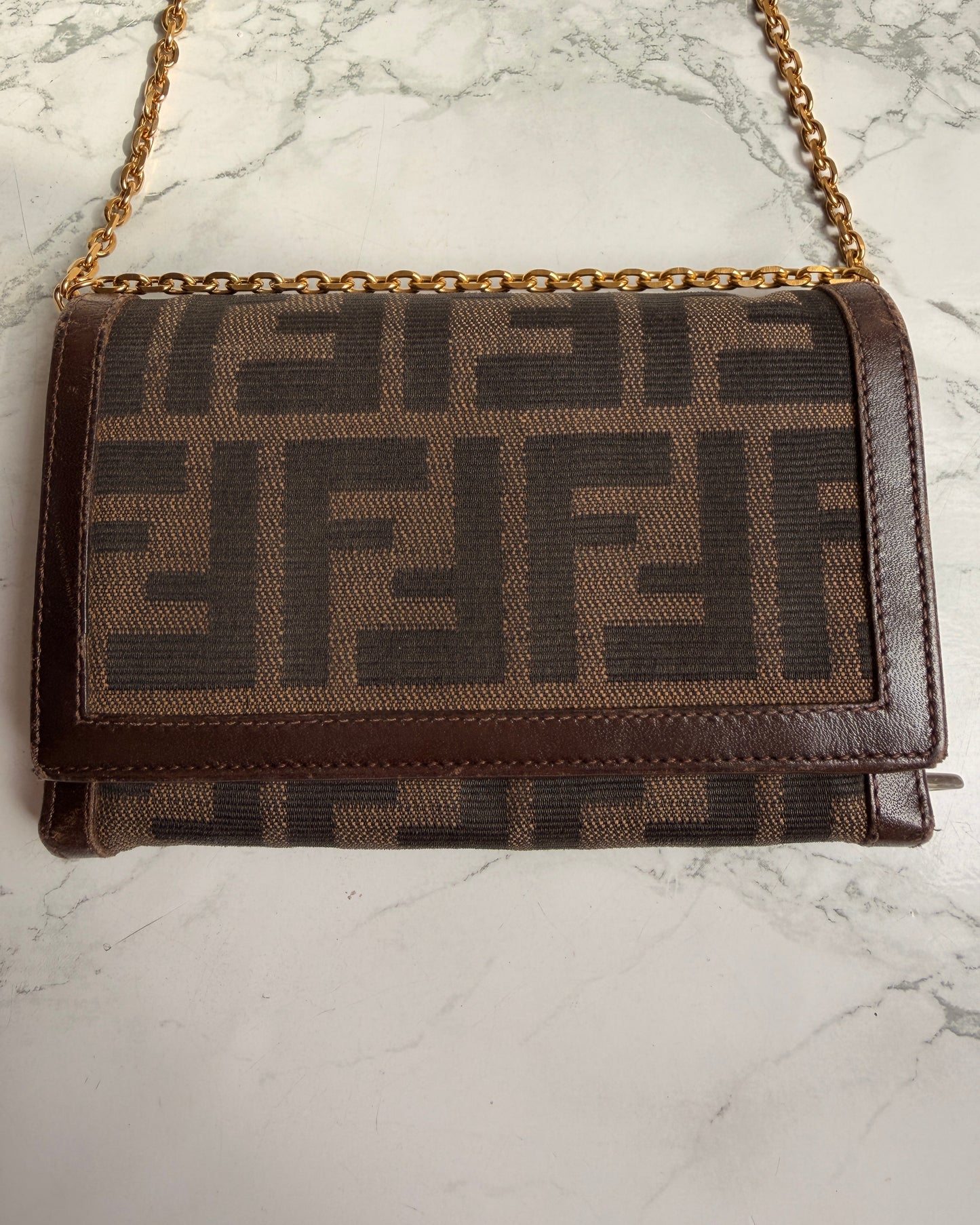 Authentic Fendi Pre-Owned Zucca Wallet on Chain