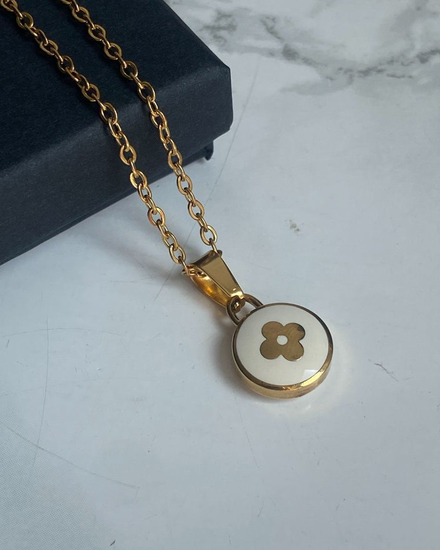 Authentic Louis Vuitton White Pendant- Upcycled Necklace