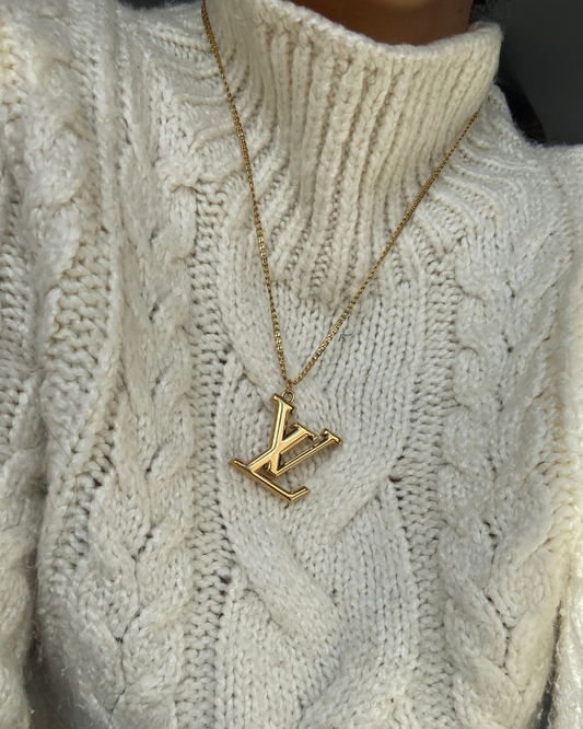 Authentic Louis Vuitton Logo - Reworked Necklace