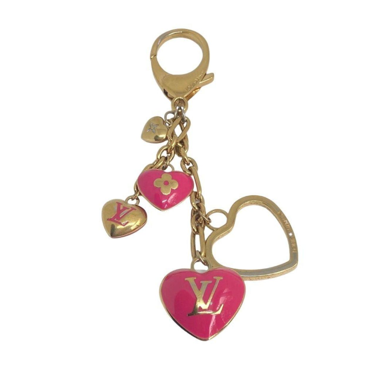 Authentic Louis Vuitton Pendant Gold & Pink Coeur -Reworked Necklace