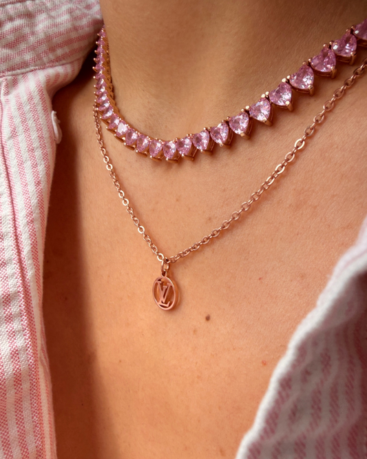 Authentic Louis Vuitton Nanogram Pendant - Reworked Rose Gold Necklace