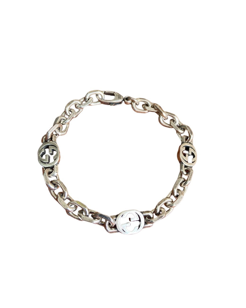 Authentic Gucci Interlocking Pendant Repurposed Bracelet