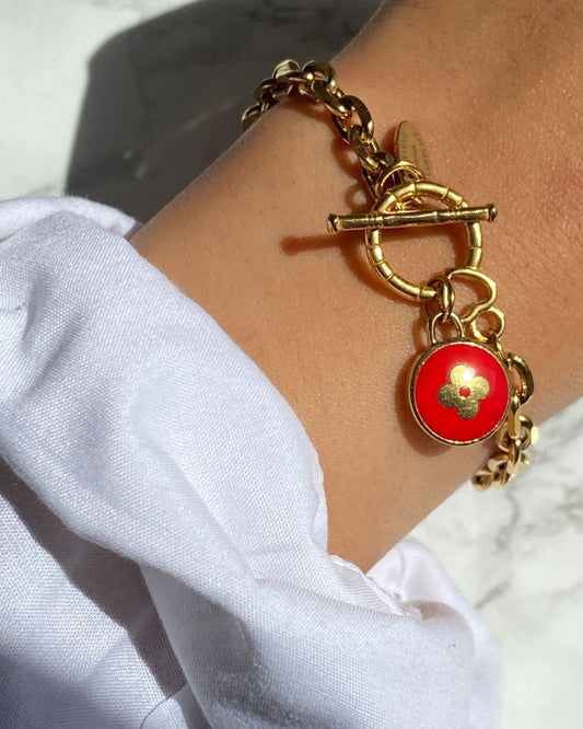 Authentic Louis Vuitton Pendant - Repurposed Rolo Bracelet