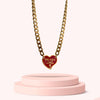 Authentic Prada Red Heart tag - Repurposed Necklace