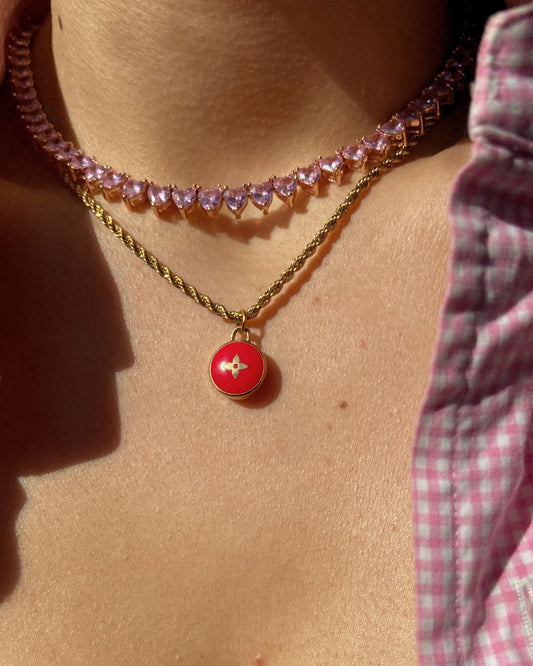 Authentic Louis Vuitton Red Pastilles Pendant- Necklace