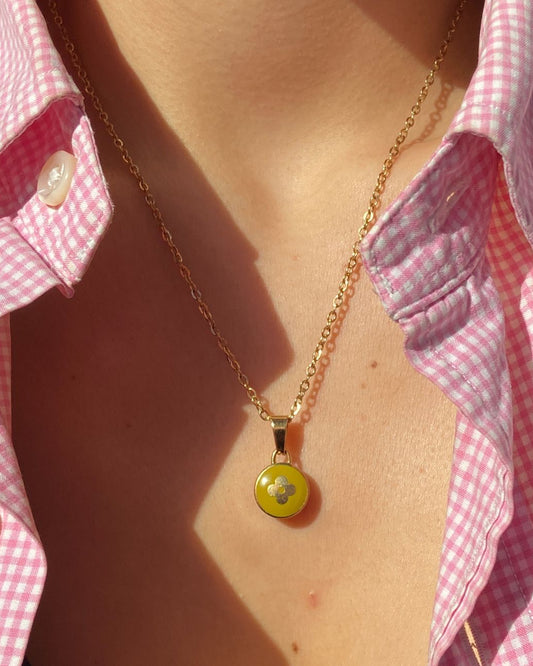 Authentic Louis Vuitton Green Pear Pendant Pastilles- Necklace