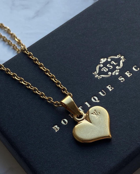 Authentic Louis Vuitton Heart Pendant- Dainty Reworked Necklace