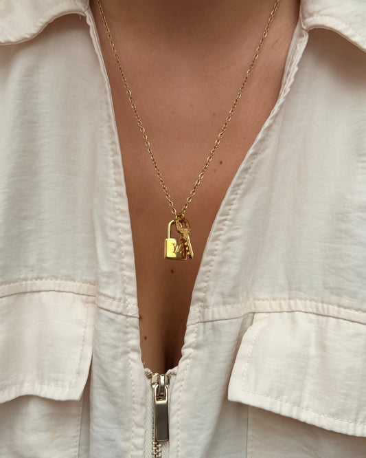Authentic Louis Vuitton Padlock and Key - Reworked Necklaces