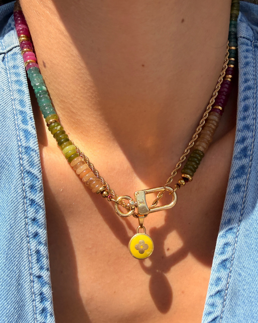 Authentic Louis Vuitton Clasp - Natural Stones Necklace