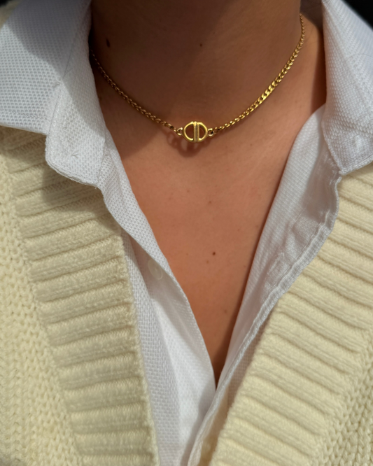Authentic Dior CD Pendant- Cuban Chain Reworked Choker