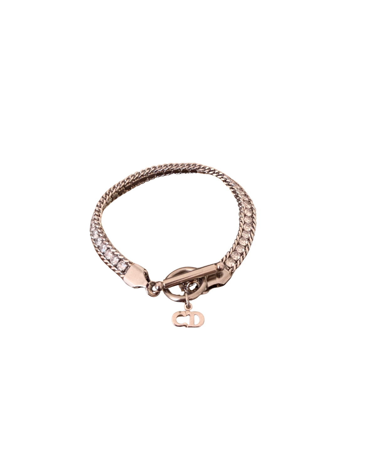 Authentic Dior CD clasp Pendant- Reworked Bracelet
