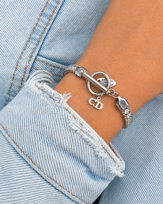 Authentic Dior CD clasp Pendant- Reworked Bracelet