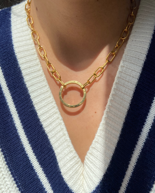 Authentic Louis Vuitton Rounded Logo Clasp- Reworked Necklace