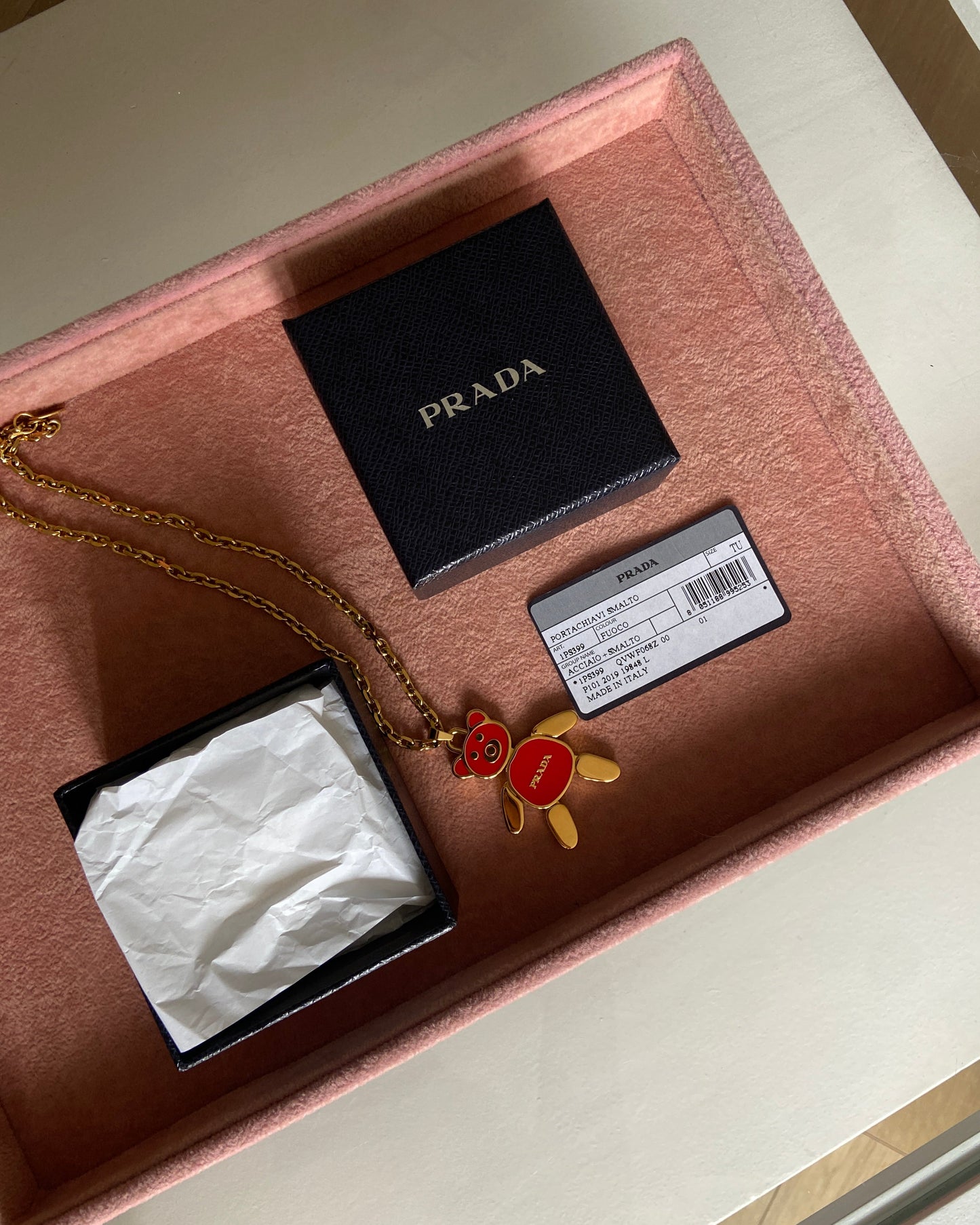 Authentic Prada Orsetto Bear Pendant Reworked Necklace - Gift Edition