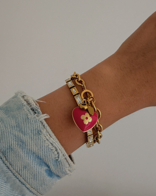 Authentic Louis Vuitton Pendant Coeur -Reworked Bracelet