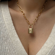 Load image into Gallery viewer, Authentic Louis Vuitton Raye Cabas Padlock M Pendant- Reworked Necklace