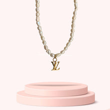 Load image into Gallery viewer, Authentic Louis Vuitton Floragram Logo Pendant- Reworked Necklace