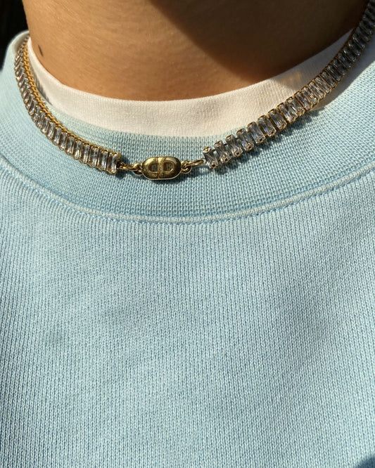 Authentic Dior CD Pendant- Reworked Diamante Choker