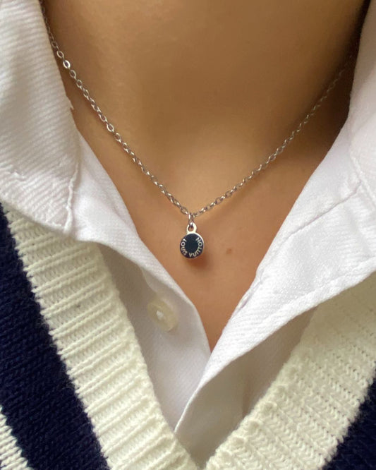 Authentic Louis Vuitton Mini Blue Pendant - Reworked Necklace