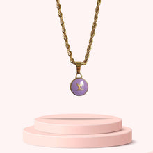 Load image into Gallery viewer, Authentic Louis Vuitton Logo Purple Pendant- Necklace