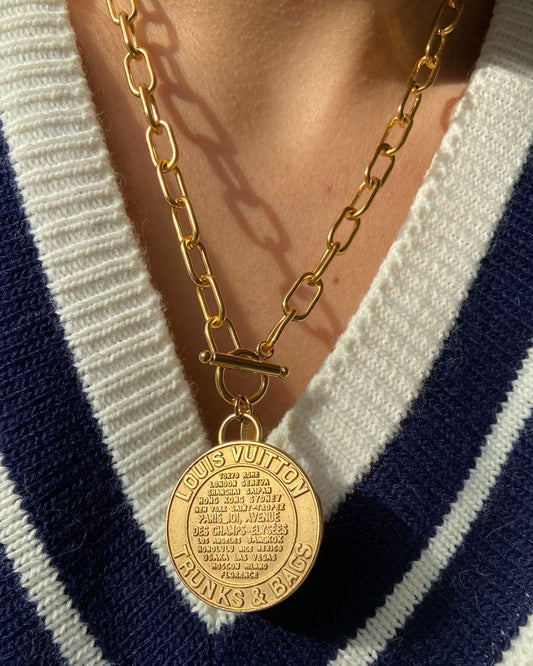 Authentic Louis Vuitton Large Pendant- Reworked Necklace