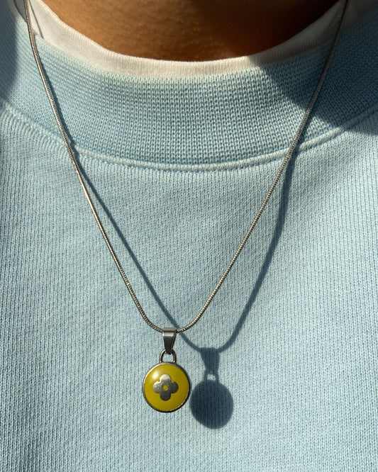 Authentic Louis Vuitton Green Pendant Reworked Necklace