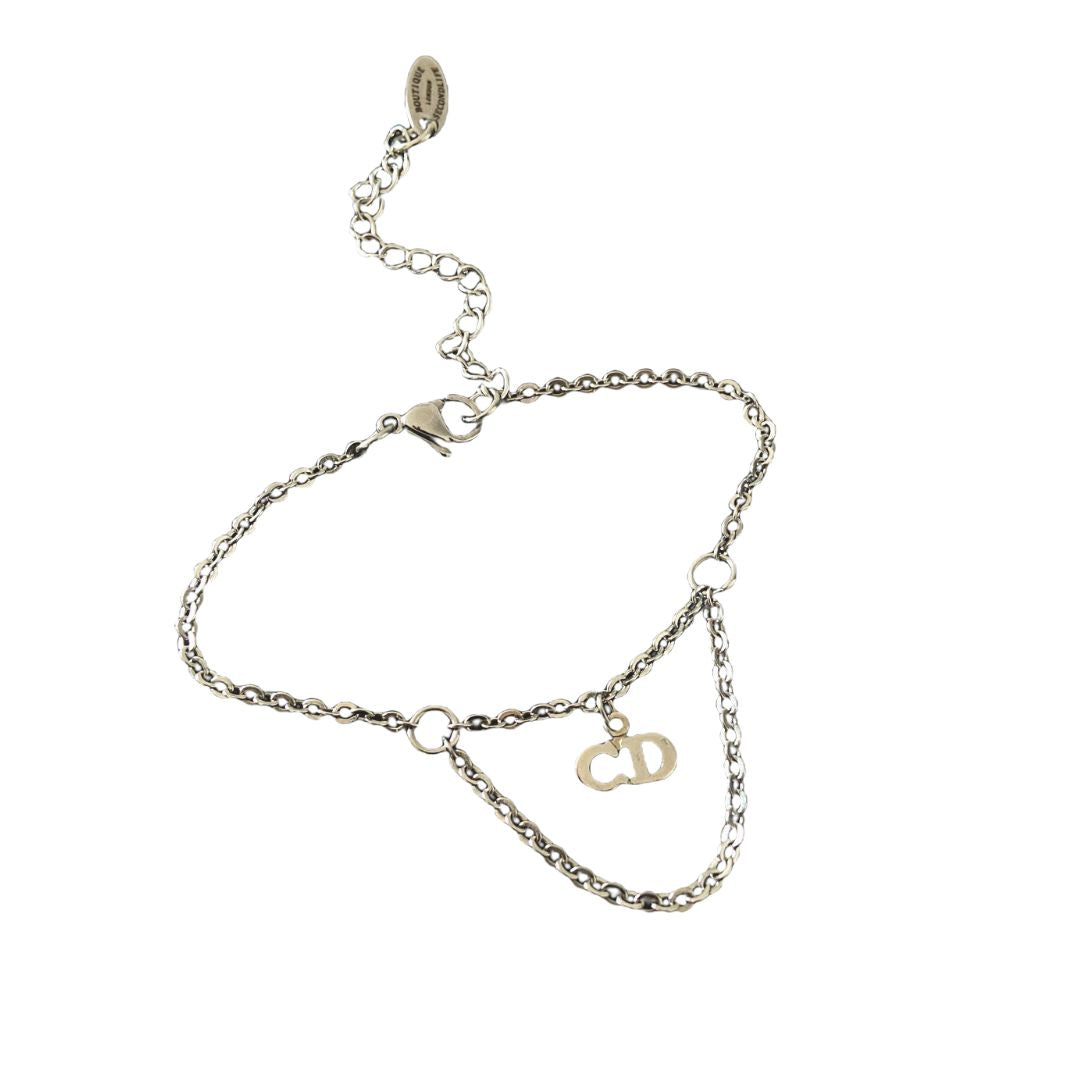 Authentic CD Dior Pendant Reworked Bracelet