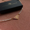 Repurposed Authentic Prada Pink tag - Pearls Necklace