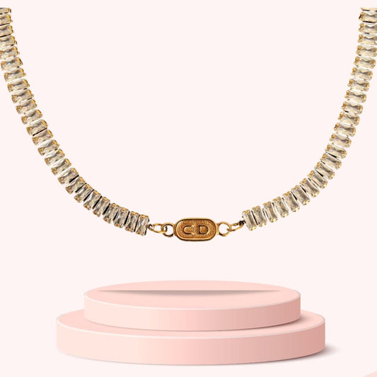 Authentic Dior CD Oval Pendant- Reworked Diamante Choker