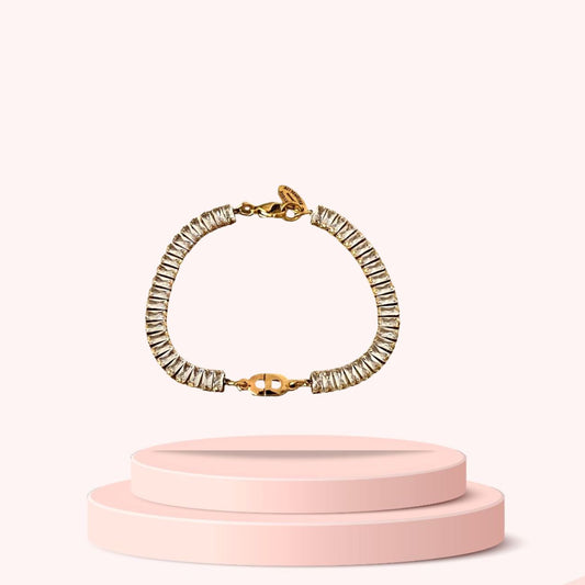 Authentic Dior CD Pendant- Reworked Diamante Bracelet