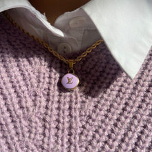 Load image into Gallery viewer, Authentic Louis Vuitton Logo Purple Pendant- Necklace - Boutique SecondLife