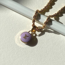 Load image into Gallery viewer, Authentic Louis Vuitton Logo Purple Pendant- Necklace - Boutique SecondLife