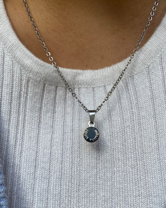 Authentic Louis Vuitton Blue Mini Pendant - Reworked Necklace
