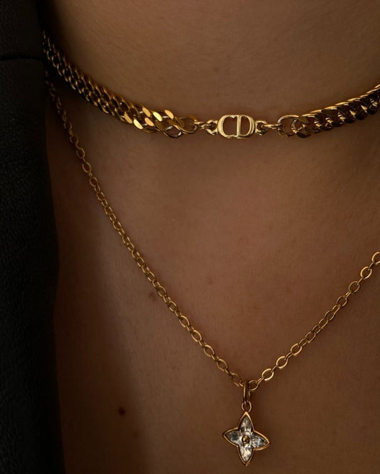 Authentic Dior CD Pendant- Reworked Choker