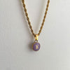 Authentic Louis Vuitton Logo Purple Pendant- Necklace - Boutique SecondLife