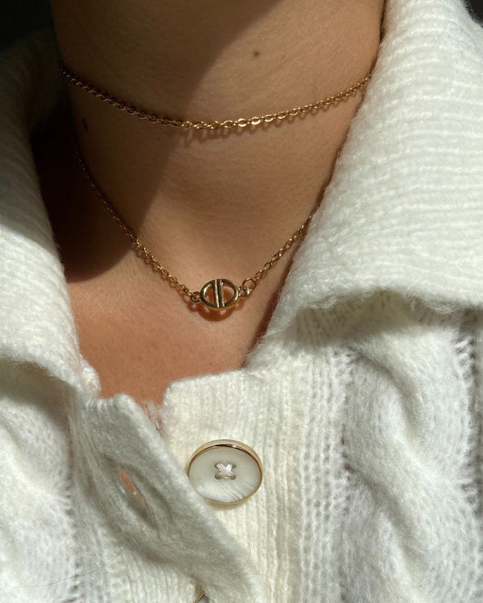 Authentic Dior CD Pendant- Double Chain Reworked Choker