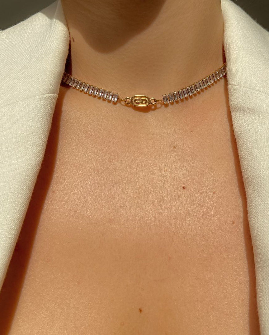 Authentic Dior CD Oval Pendant- Reworked Diamante Choker