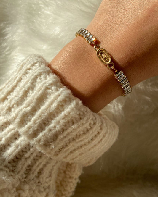 Authentic Dior CD Oval Pendant- Reworked Diamante Bracelet