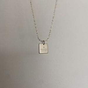Authentic Gucci Pendant Square Repurposed Necklace