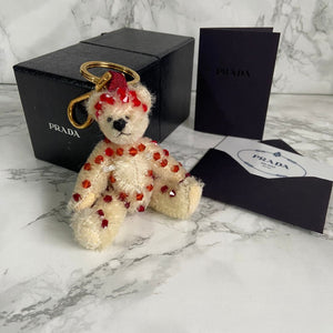 Authentic Prada Cupid Bianco Bear Keychain with Box