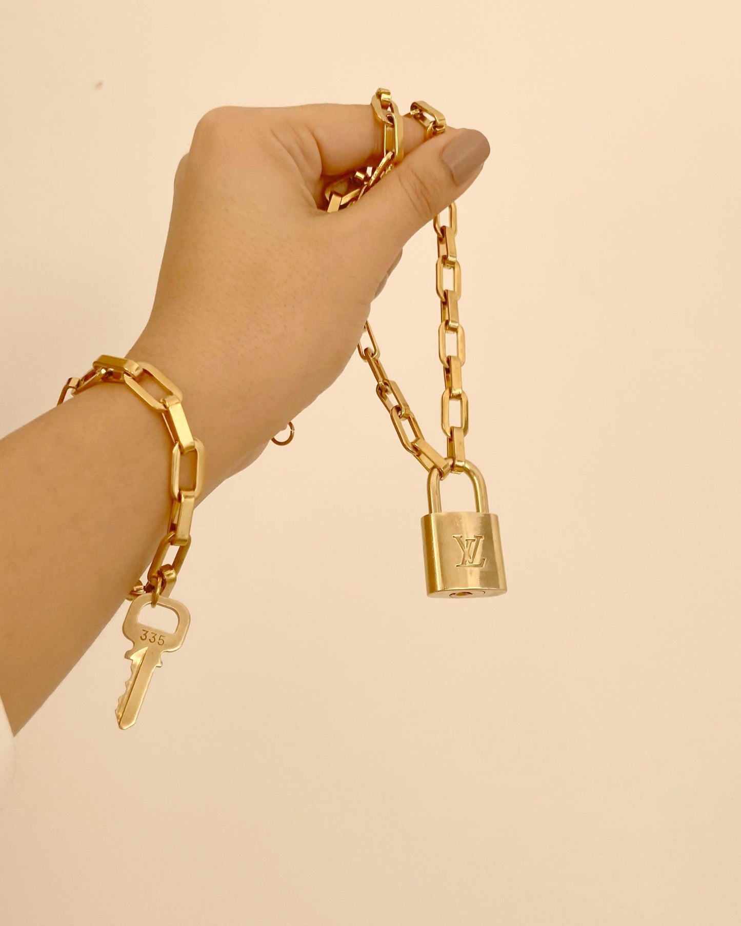 Louis Vuitton Set Lock Geometric Chain Necklace and Key Bracelet - Boutique SecondLife