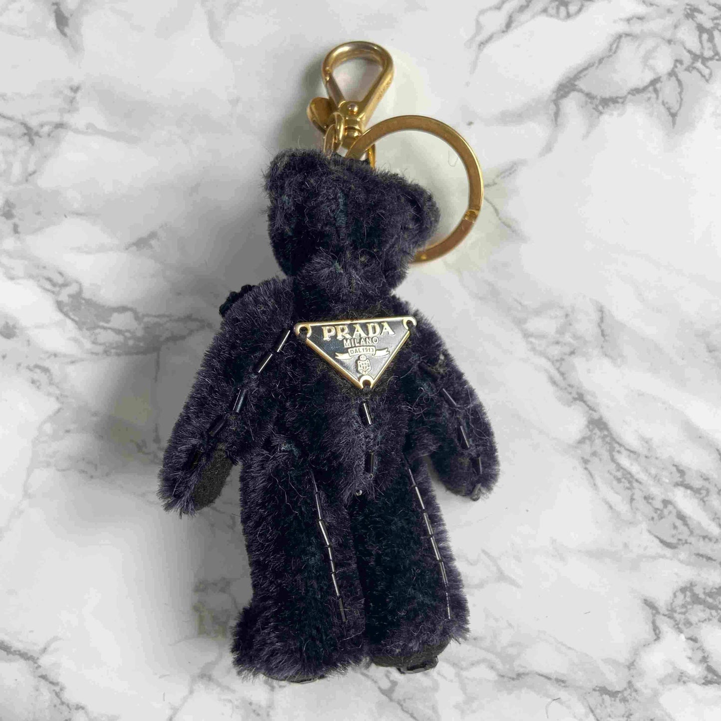 Repurposed Authentic Prada Black tag - Necklace - Boutique SecondLife