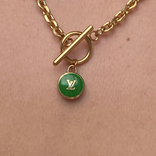 Load image into Gallery viewer, Authentic Louis Vuitton Logo Green Pendant- Necklace Pastilles Pendant - Boutique SecondLife