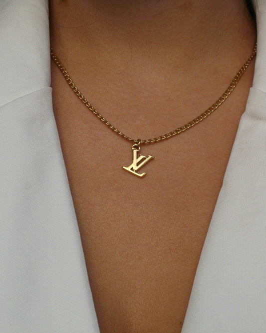 Authentic Louis Vuitton Logo Pendant- Necklace - Boutique SecondLife