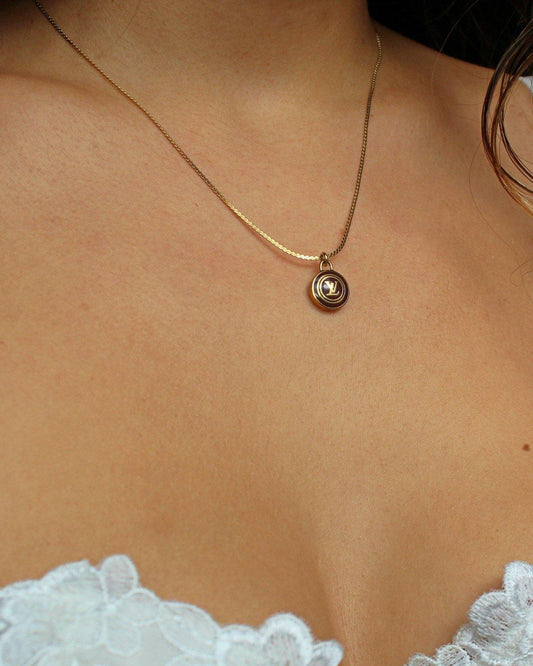 Authentic Louis Vuitton Logo Chocolate Pendant Necklace - Boutique SecondLife