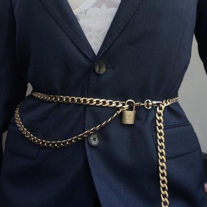 Waist Chain Belt Double Strand with Padlock-NO KEY - Boutique SecondLife