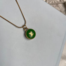 Load image into Gallery viewer, Authentic Louis Vuitton Logo Green Pendant- Necklace - Boutique SecondLife