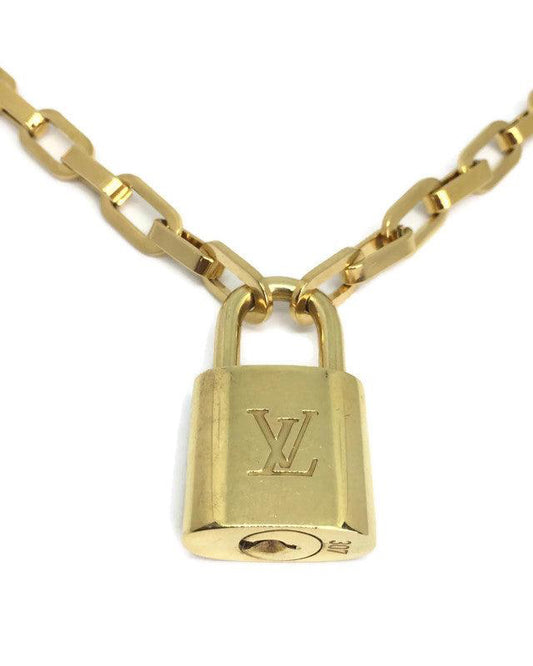 Louis Vuitton Padlock with Geometric Link Chain Necklace - Boutique SecondLife