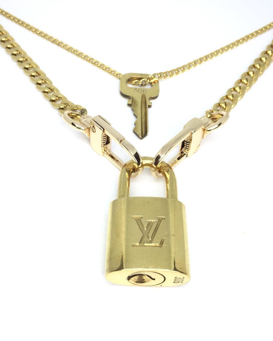 Louis Vuitton Padlock Necklace with Double Chain - Boutique SecondLife