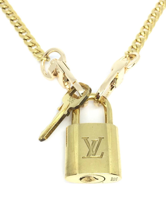 Padlock with Key Necklace with Cuban Chain - Boutique SecondLife